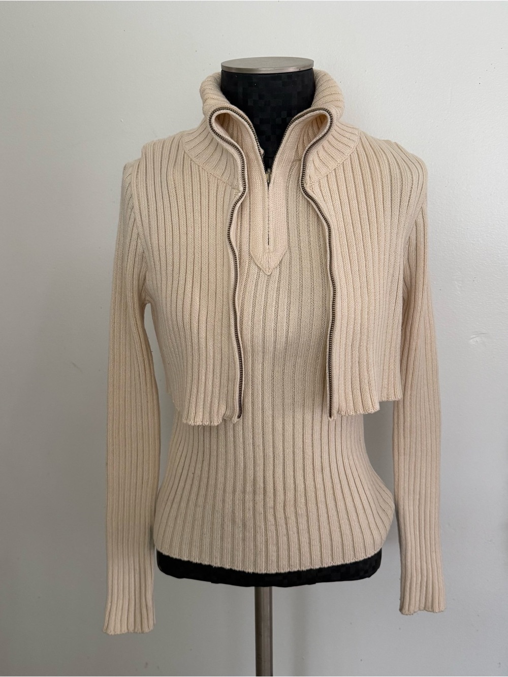Mango Cream Ribbed Turtleneck Sweater - Picture 5 of 13